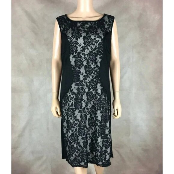 Love Squared Plus Size Black Lace-Panel Dress NWT 1X - Picture 4 of 11